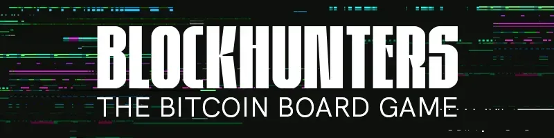 Blockhunters The Bitcoin Board Game logo.